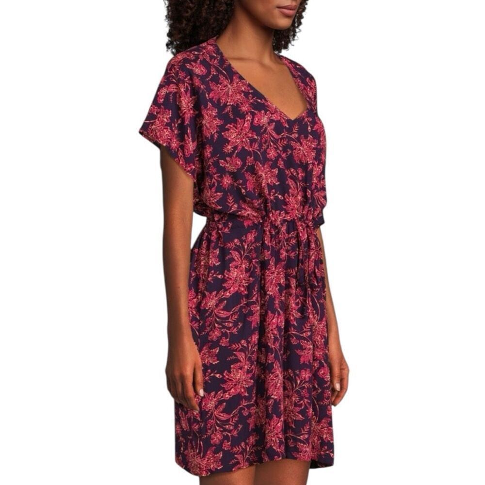 Lands' End Purple Floral Drawstring Swim Coverup - Picture 3 of 9